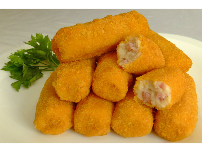 Croqueta de papa con jamon y queso