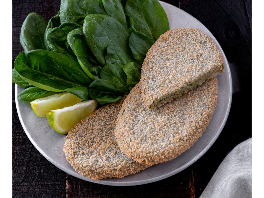 Milanesa de soja con espinaca