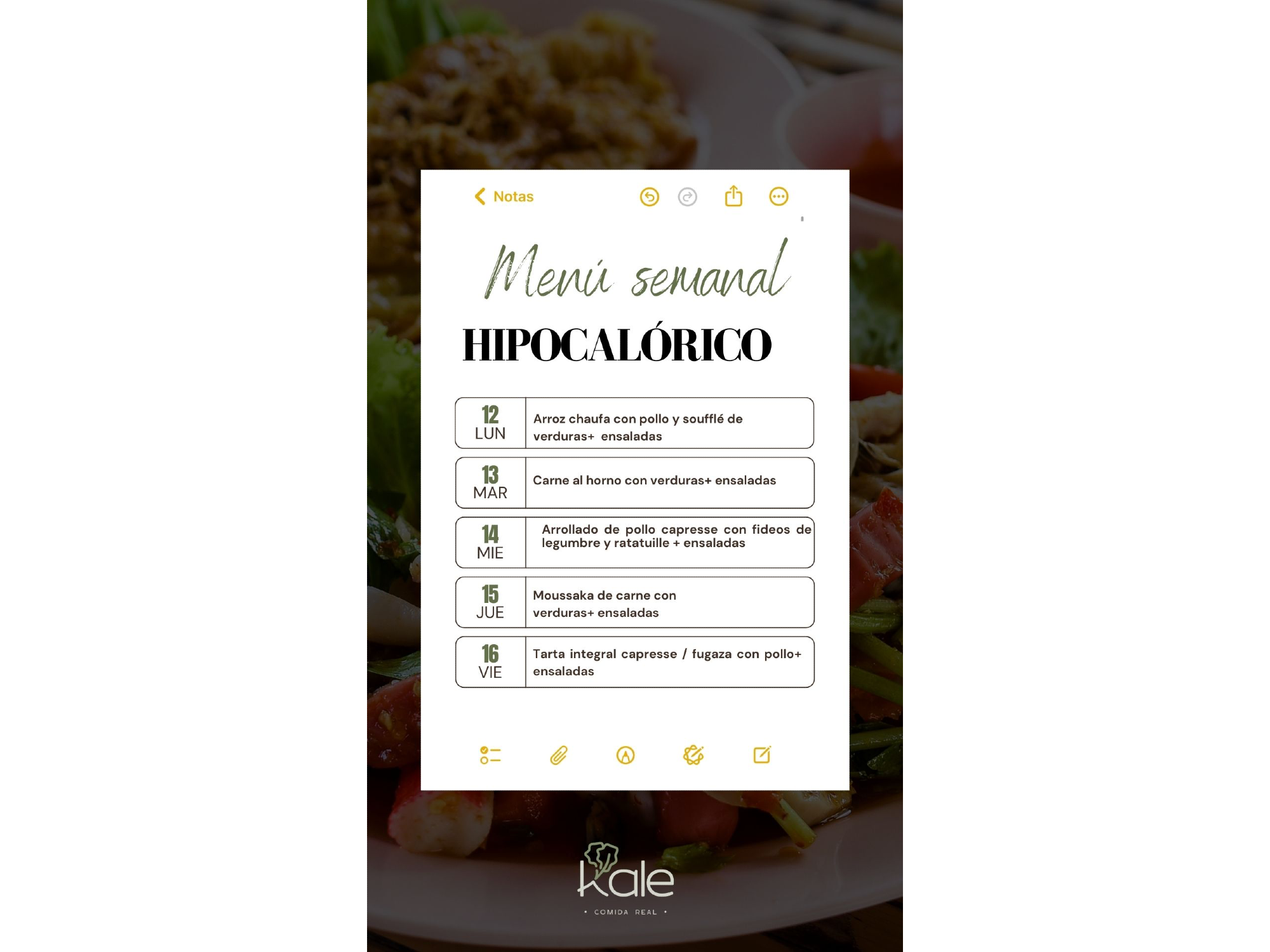 Vianda reducida en calorías