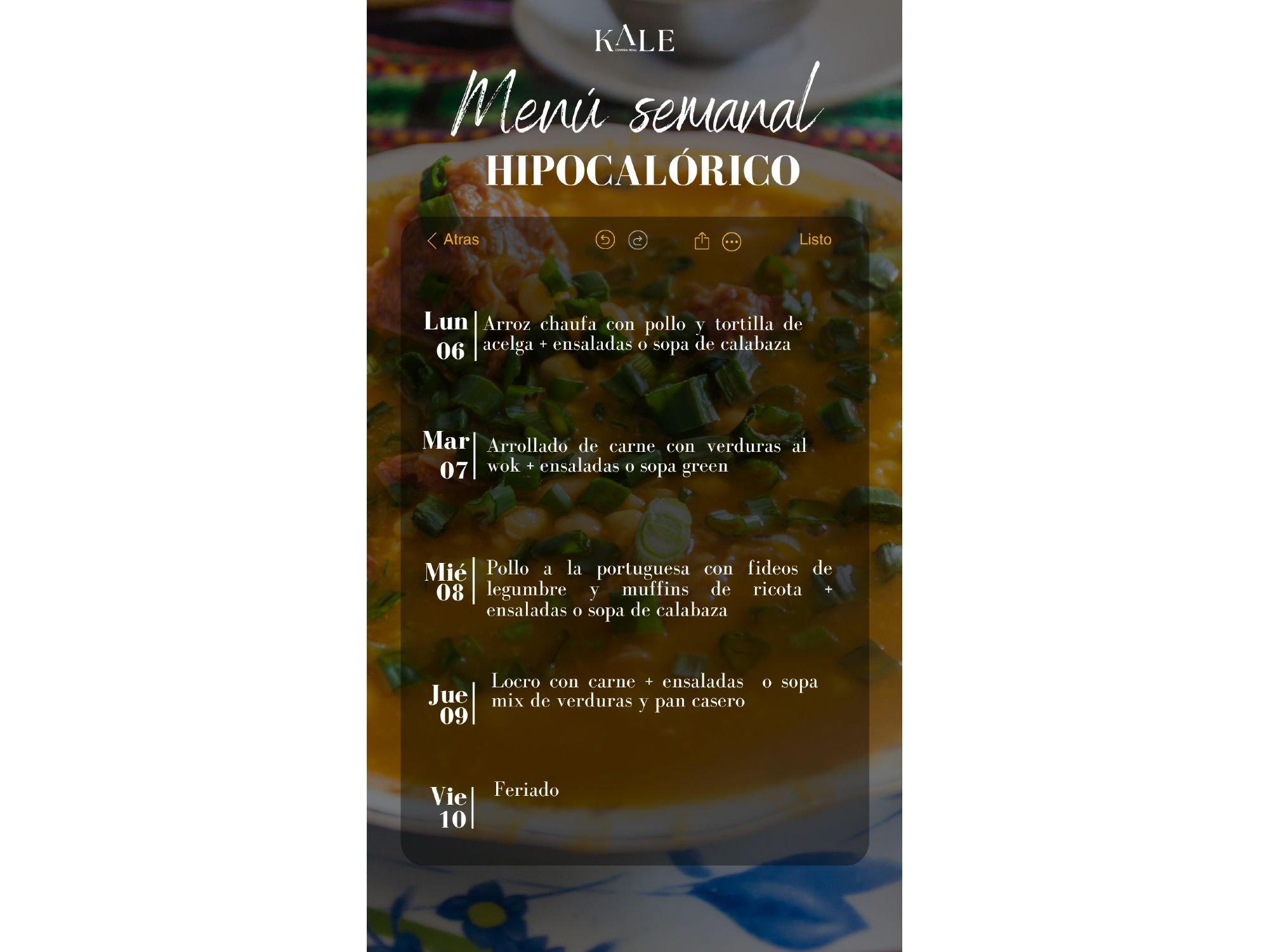 VIANDA HIPOCALÓRICA