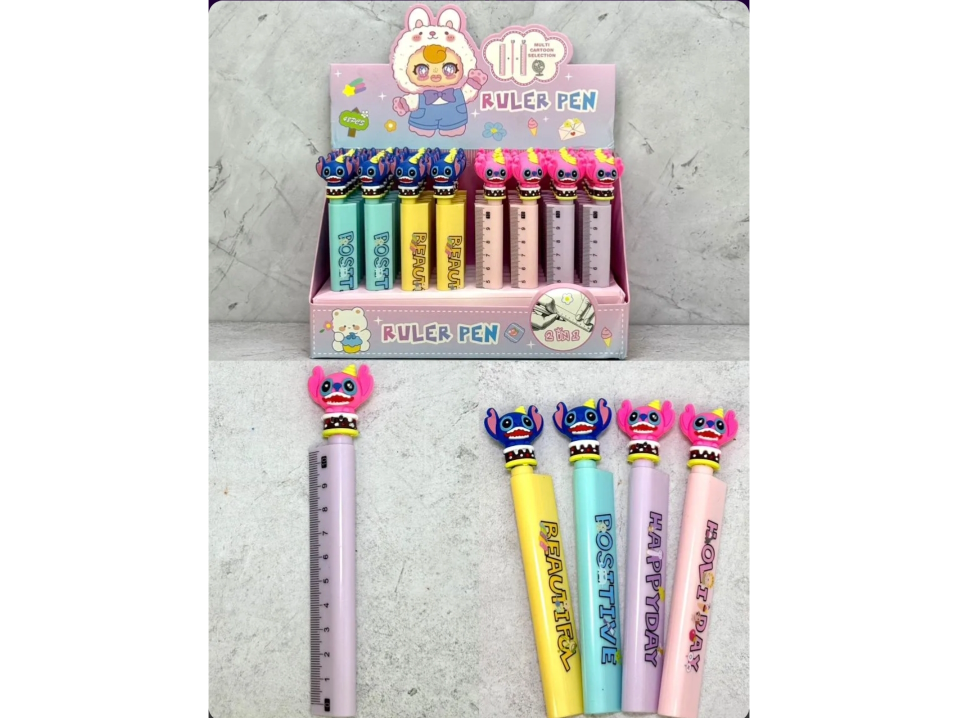 Lapiceras con regla Stitch