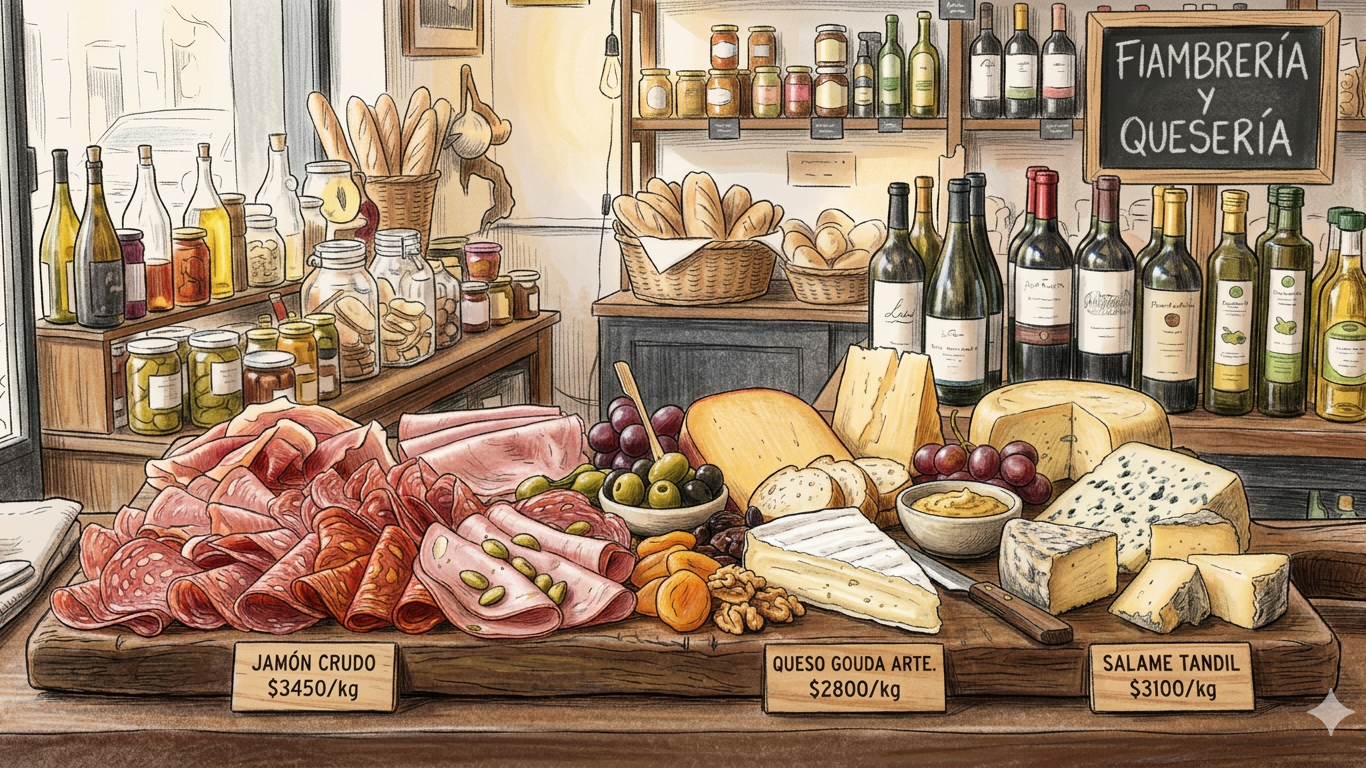 Fiambres,  quesos y lácteos