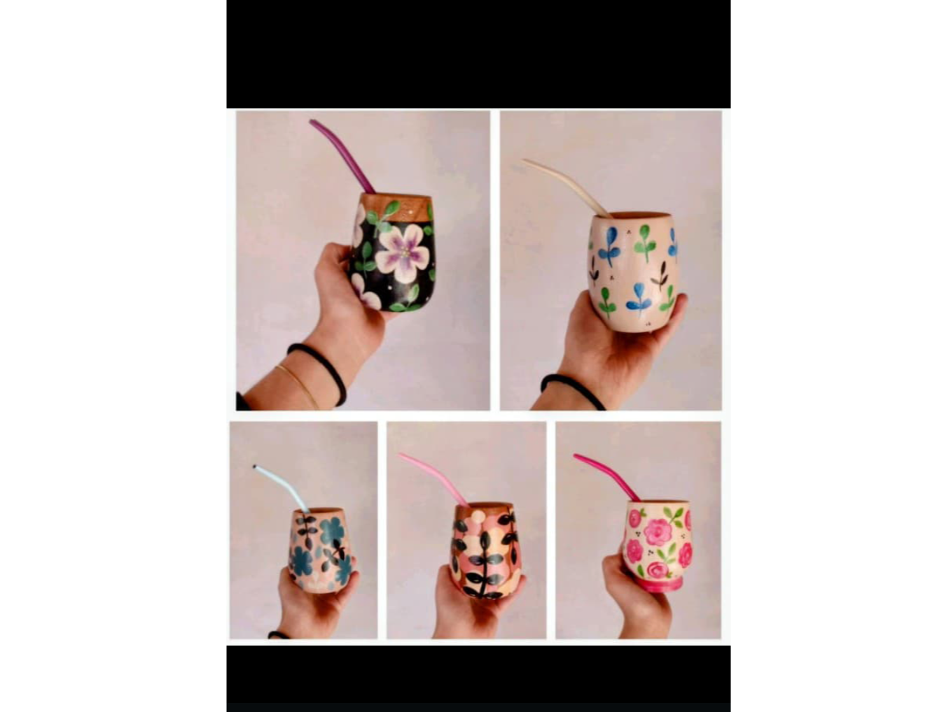 Mate de madera pintado a mano