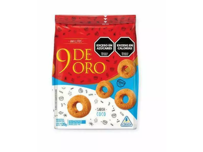Aros de coco 9 de oro 120 gr
