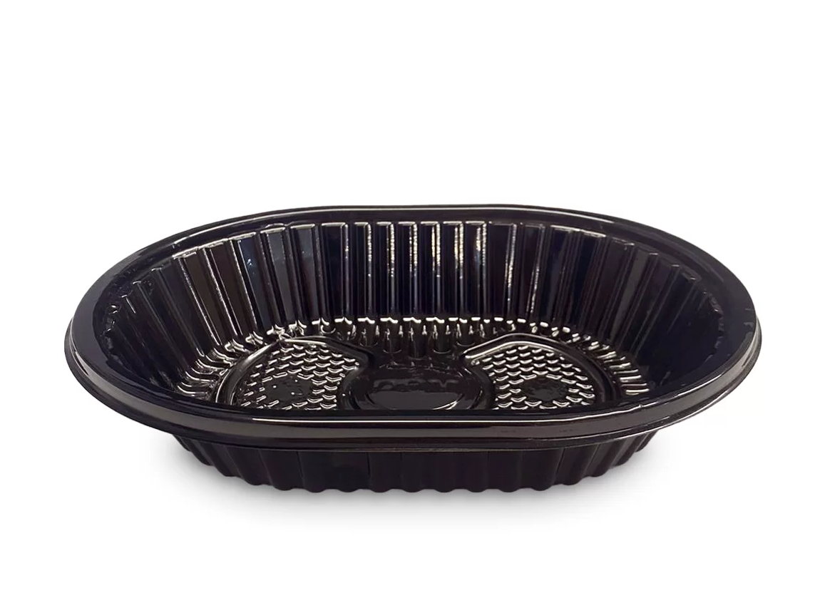 Bandejas de Plástico PET NEGRO N°105 OVAL