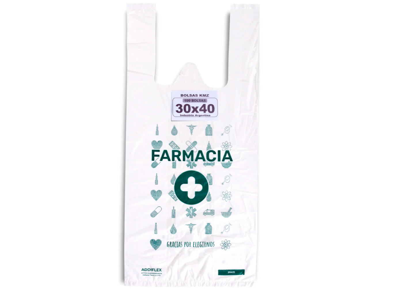 Bolsas camiceta p/farmacias