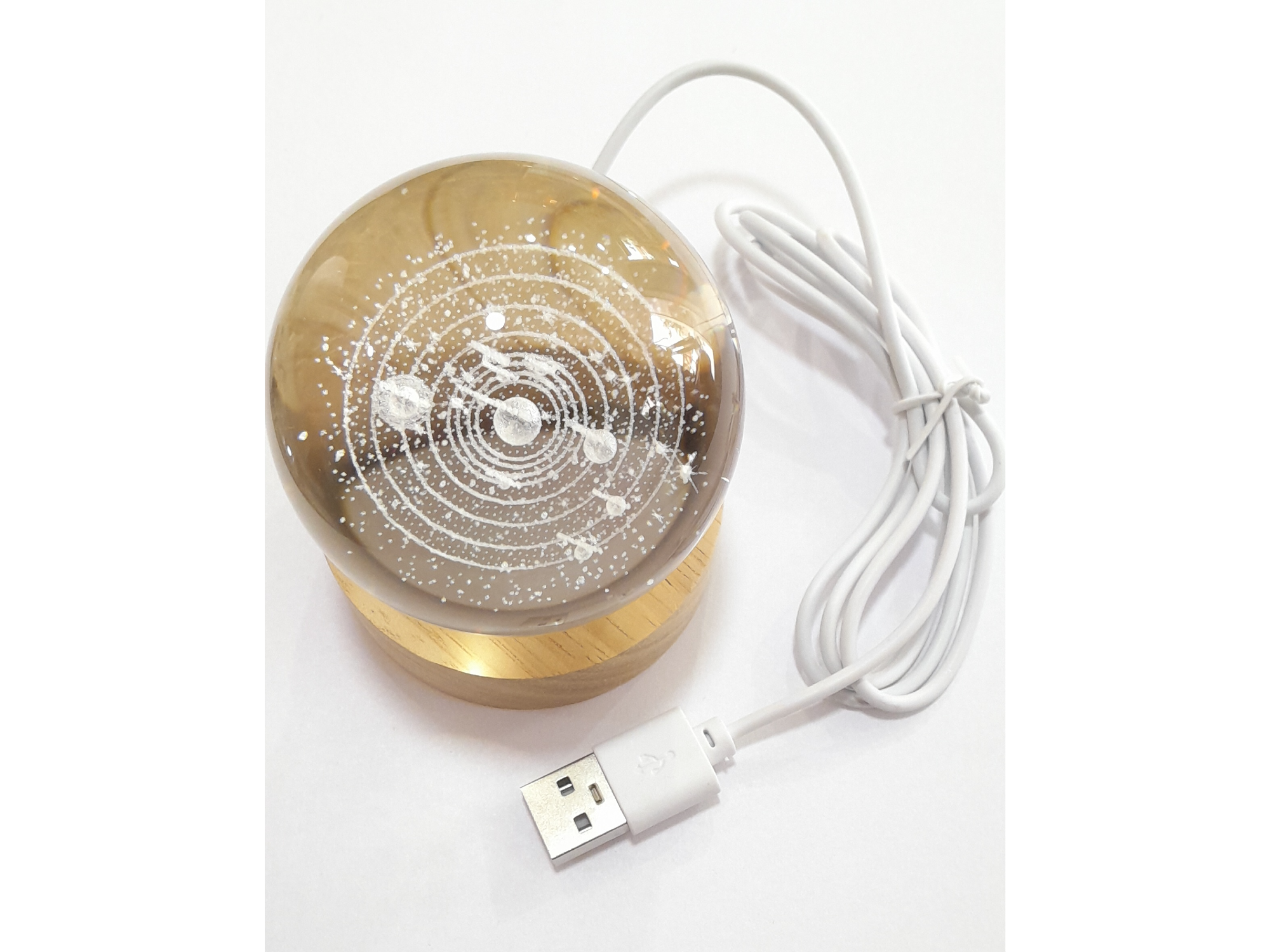 Adorno Cristal con luz led diseño Planetas. Ambienta y Armoniza espacios.