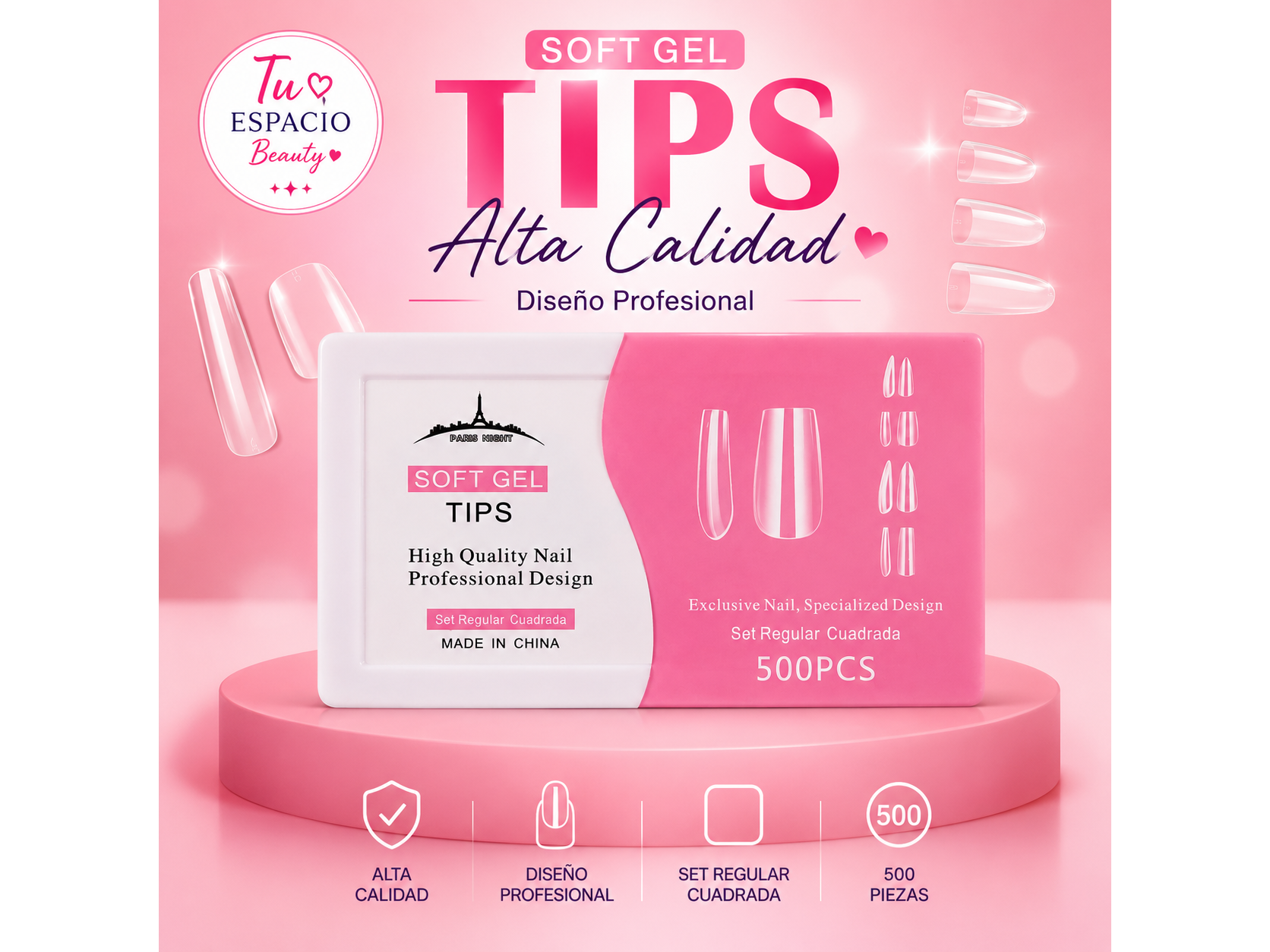Tips punta cuadrada