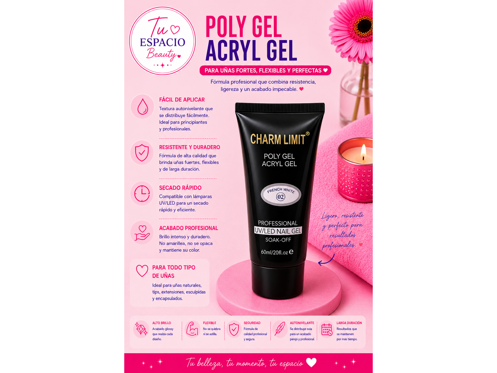 Poly gel charm limit blanco