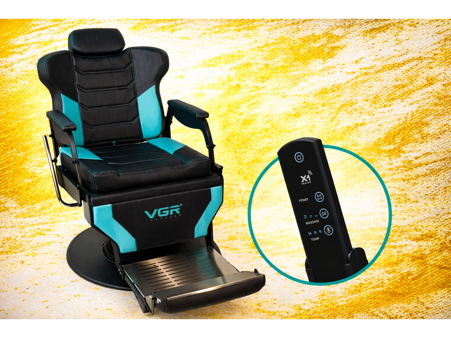 Sillon de Barberia VGR Reclinable Premiun (Masageador)