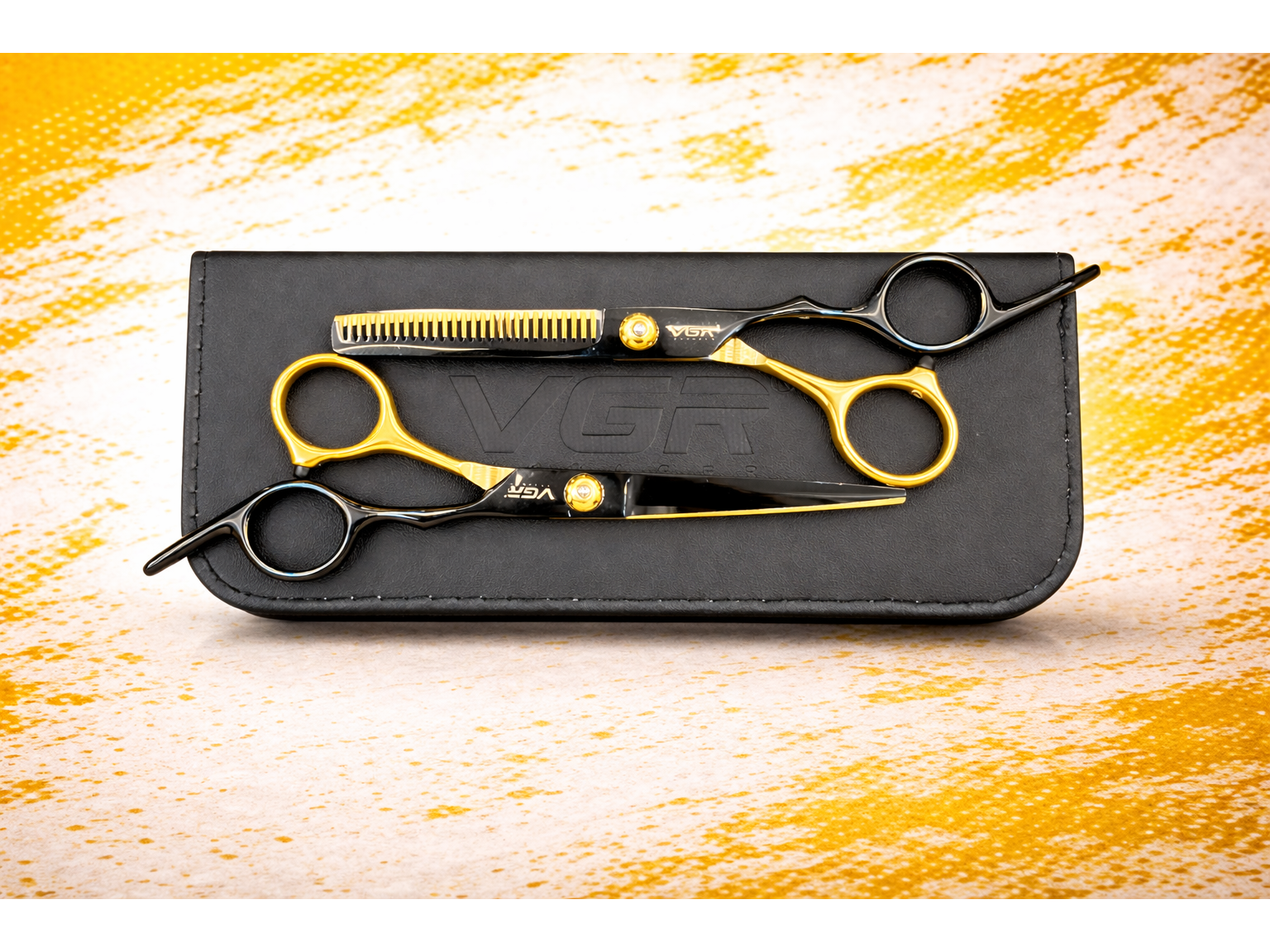 Kit Tijeras VGR Negra y Dorado