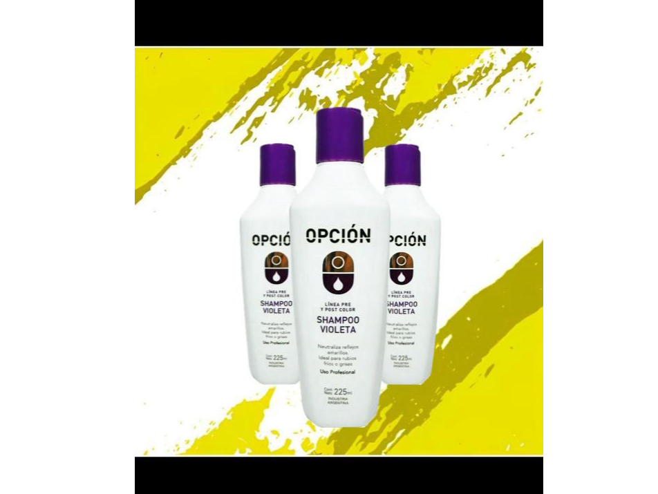 Shampoo Matizador Desamarillador OPCION 225 Ml.