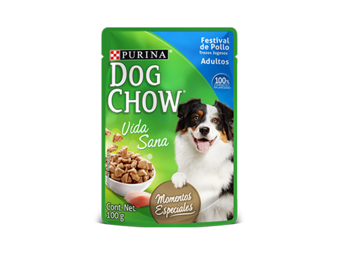 Dog Chow Pouch Adultos Pollo x100g.