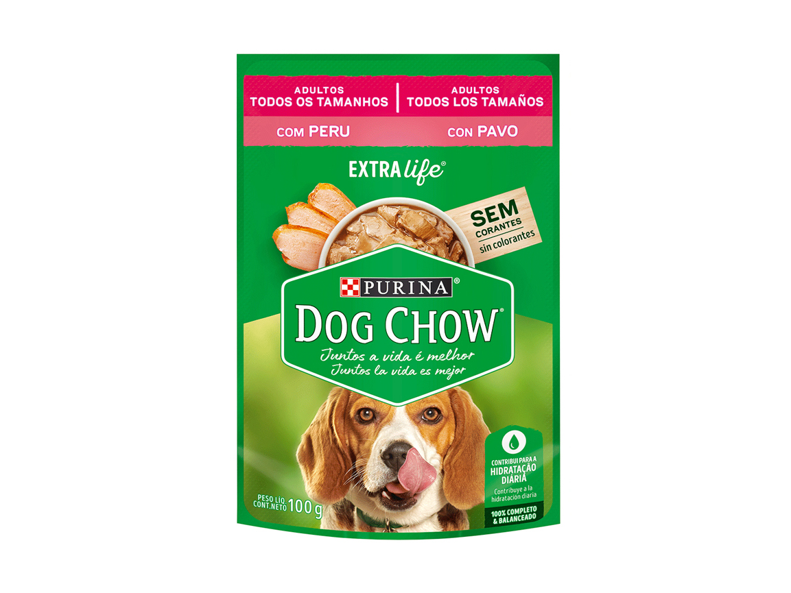 Dog Chow Pouch Adultos Pavo x100g.