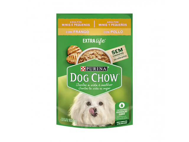 Dog Chow Pouch Adultos Pequeños Pollo x100g.