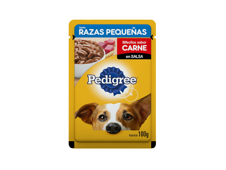 Pedigree Pouch Adultos Pequeños Carne x100g.