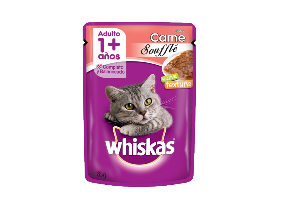 Whiskas Pouch Adultos Carne Souffle x85.