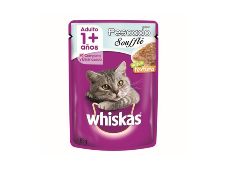 Whiskas Pouch Adultos Pescado Souffle x85.