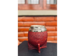 Mate torpedo cuero croco marron