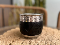 Mate Imperial Cuero Repujado Interior de Acero Inox.