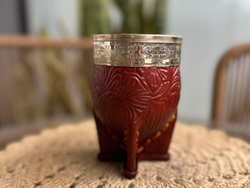 Mate Imperial Cuero Repujado Marron