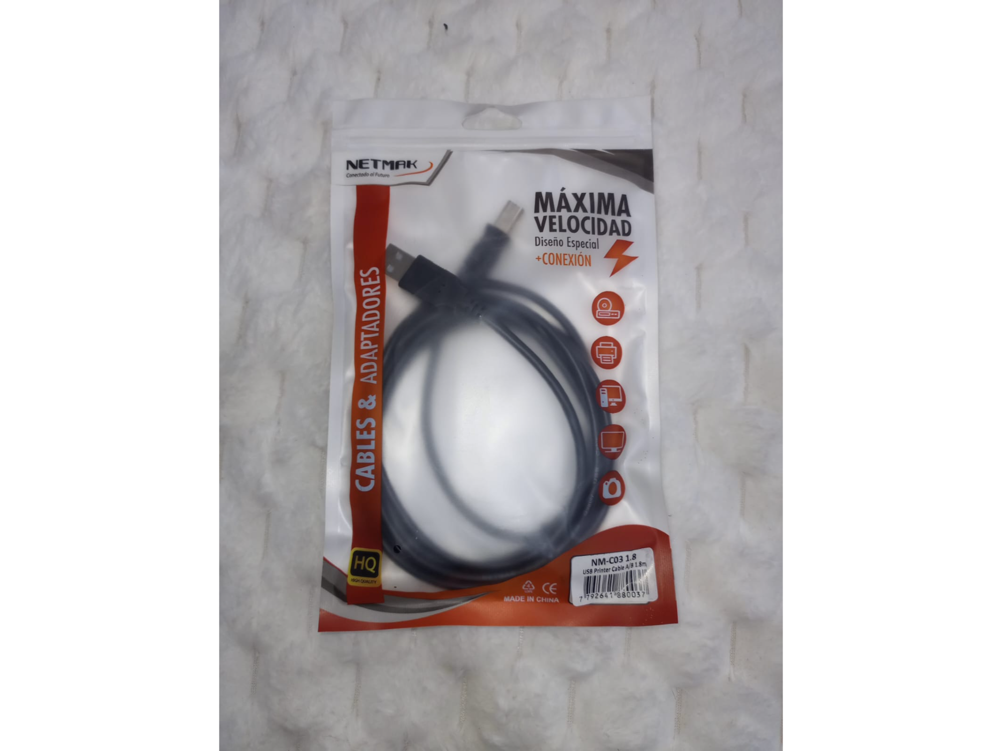 Cable USB A To USB type B 3m y 1.5m para Impresoras