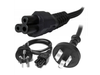 Cable interlock power tipo trebol 1.5m p/cargador notebook