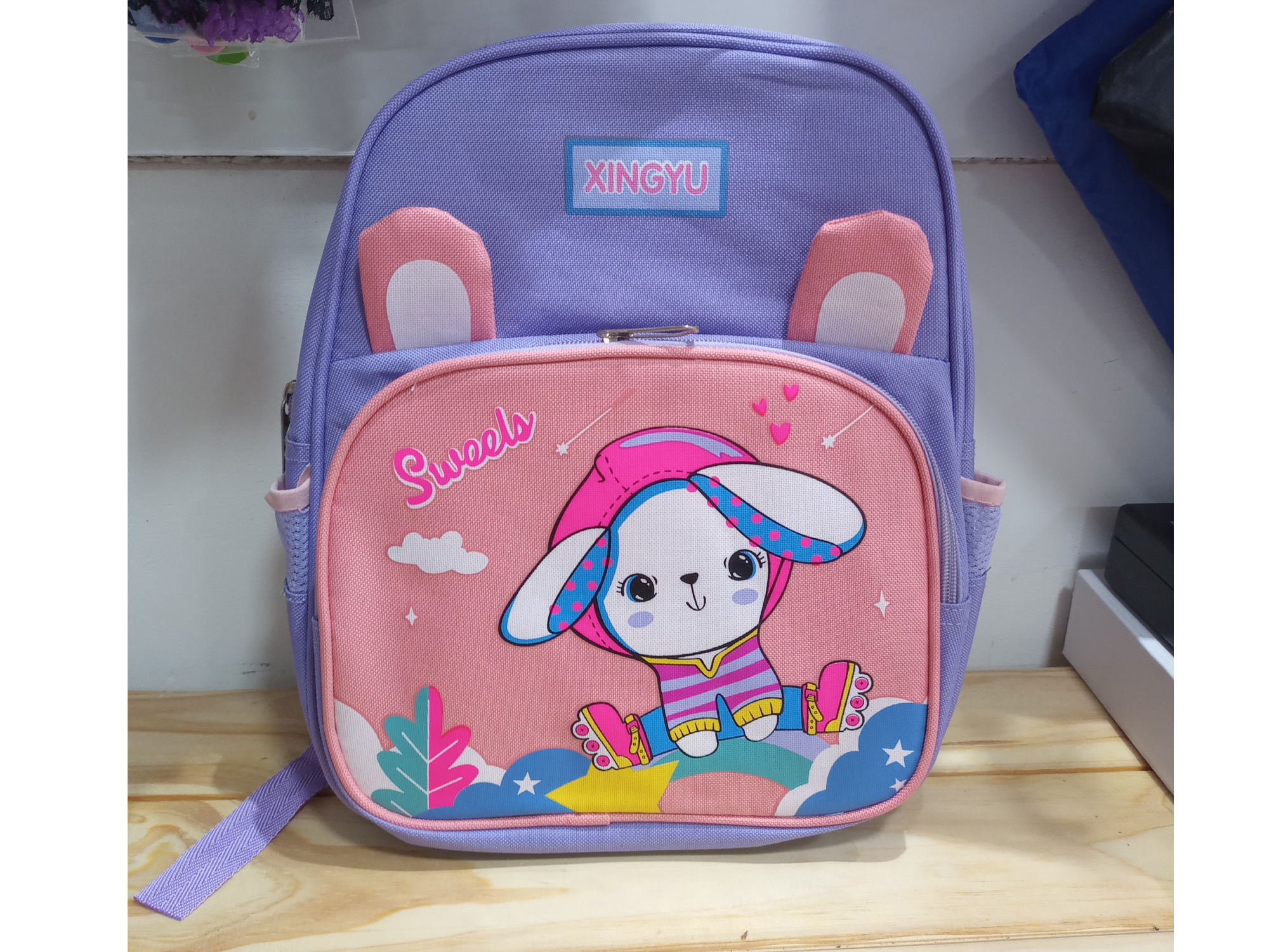 Mochila Infantil Canva Fontana En Nylon Color Rosa/Morado