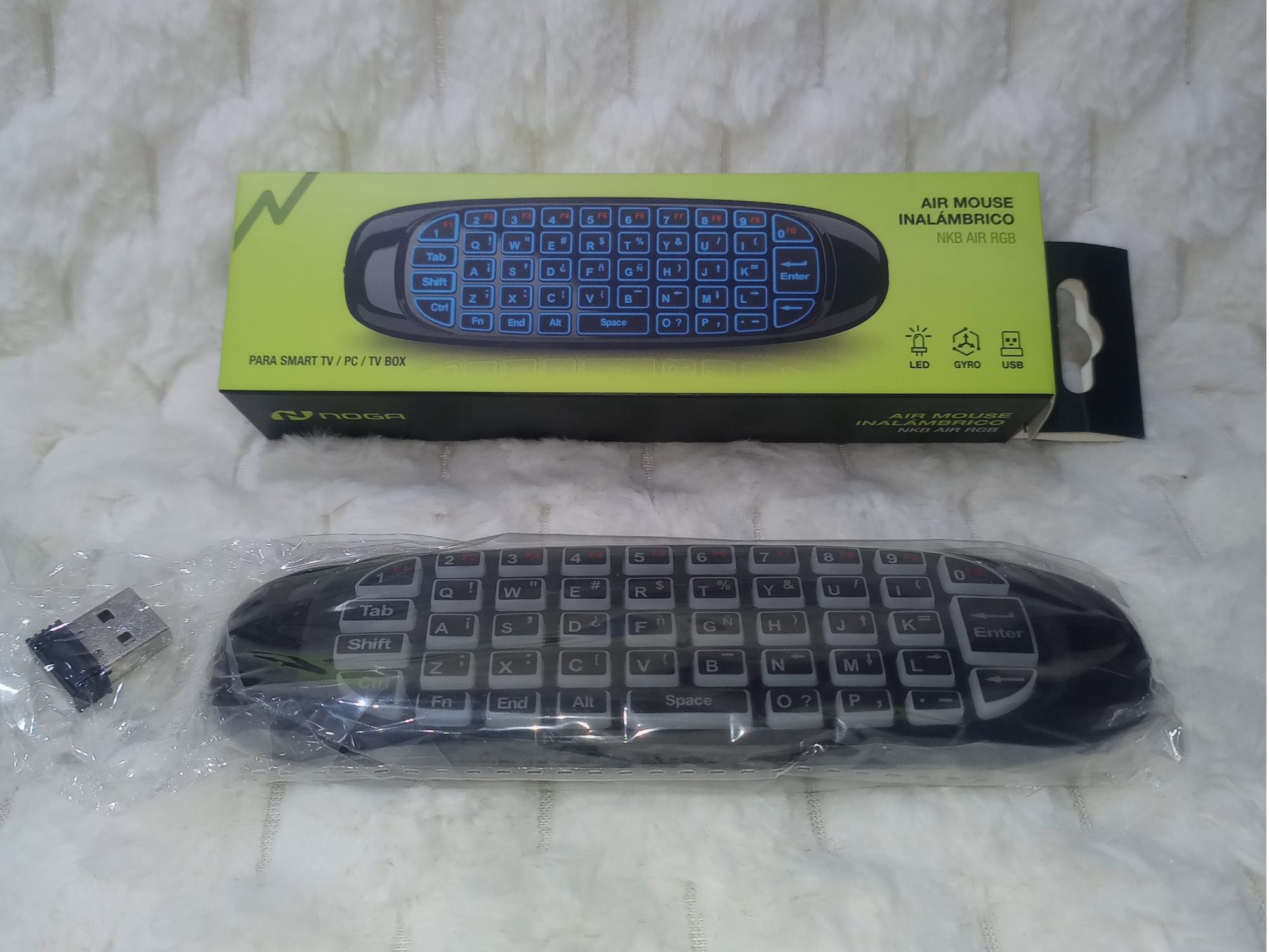 Mini Teclado Y Mouse Inalambrico Smart Tv Pc Tv Box Rgb Noga