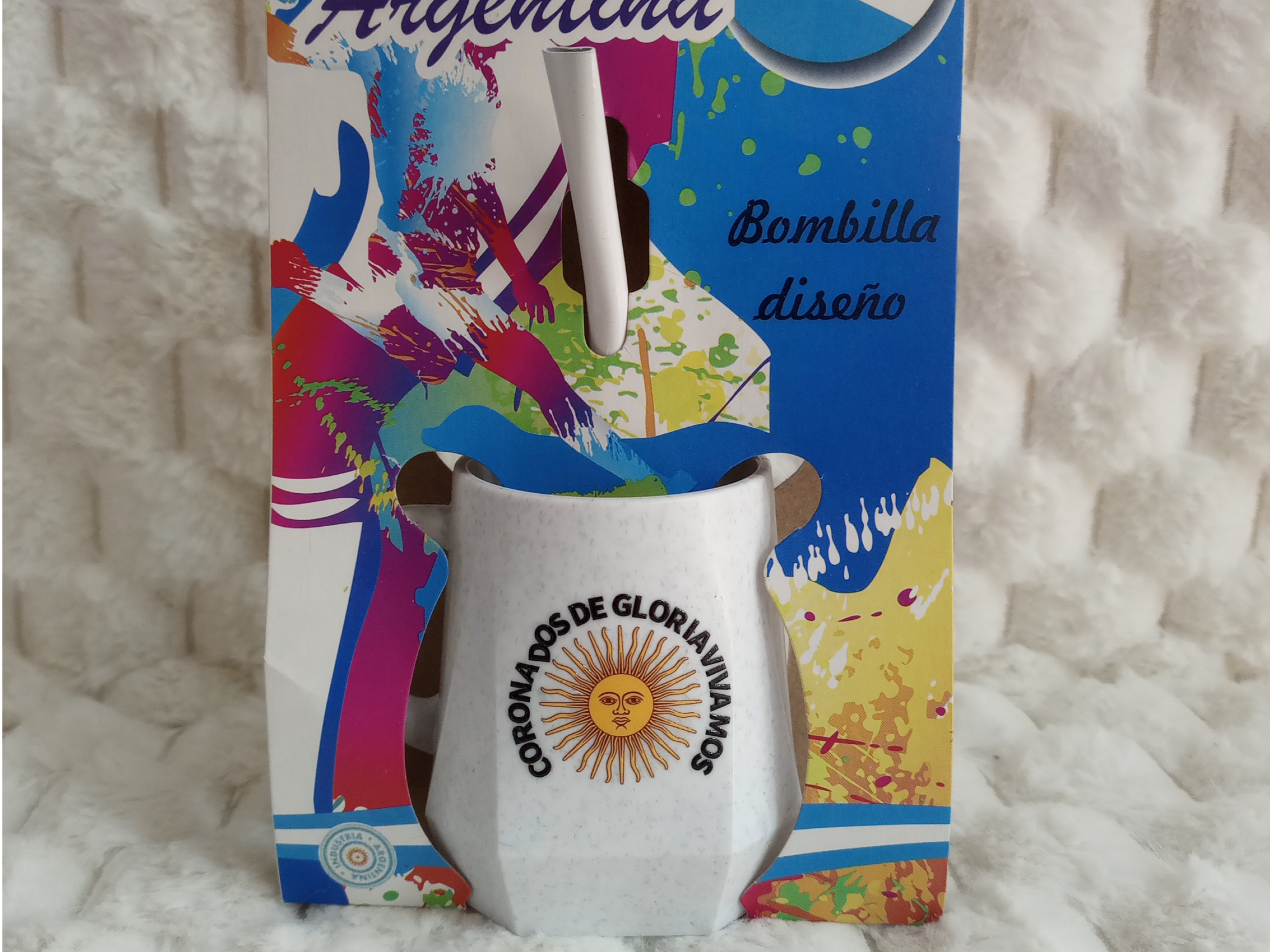 Mate con asa + Bombilla aluminio con sistema de vaciado
