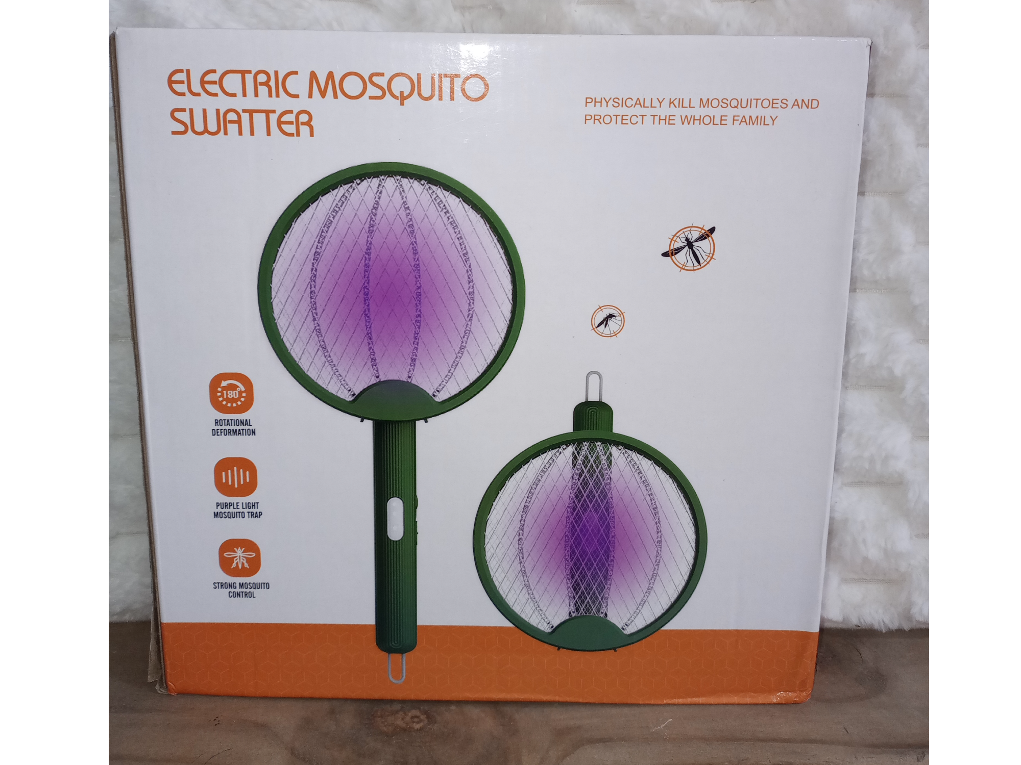 Raqueta Electrica Mata Mosquitos Moscas Plegable Recargable