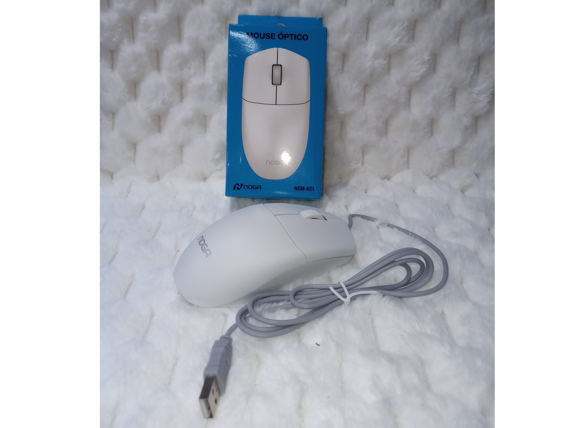 Mouse Óptico Notebook Pc Usb Calidad Premium Ngb-621 Blanco