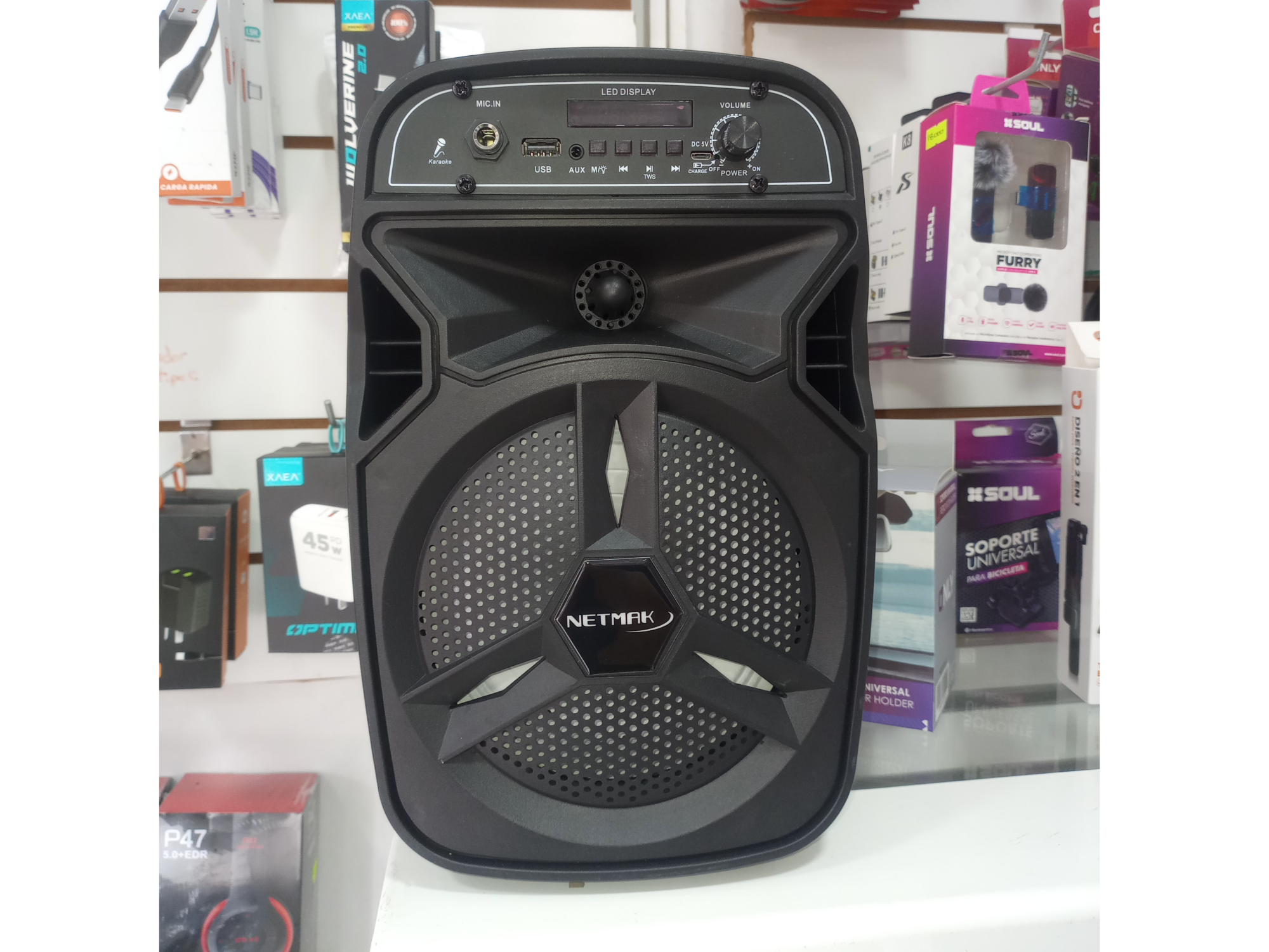 Parlante Karaoke Netmak Inalámbrico Bluetooth 6,5 Pulgadas