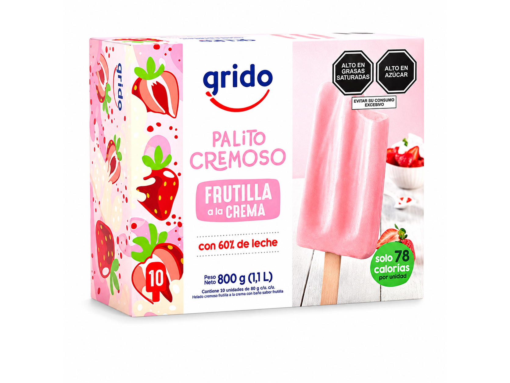 Caja Palito Cremoso Frutilla X10