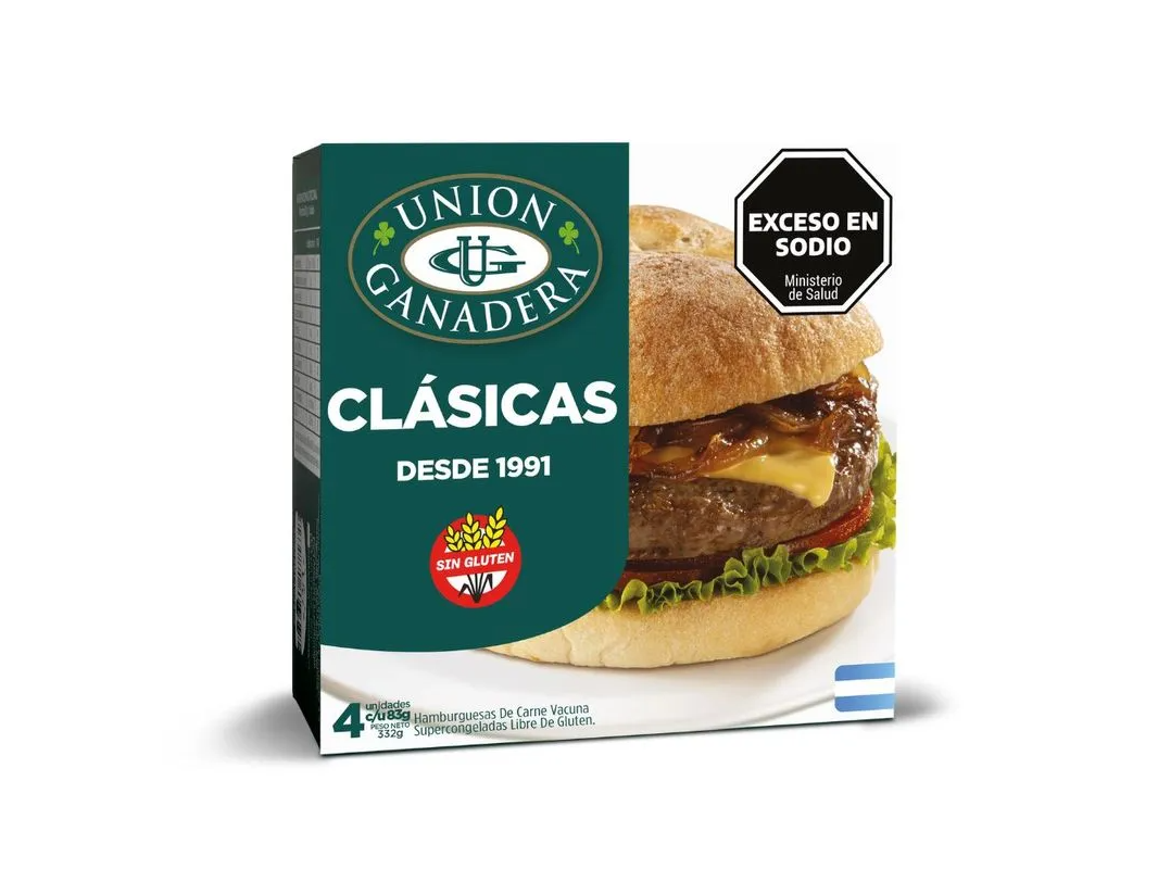 Hamburguesas Union Ganadera Clásicas 83 gr x 4