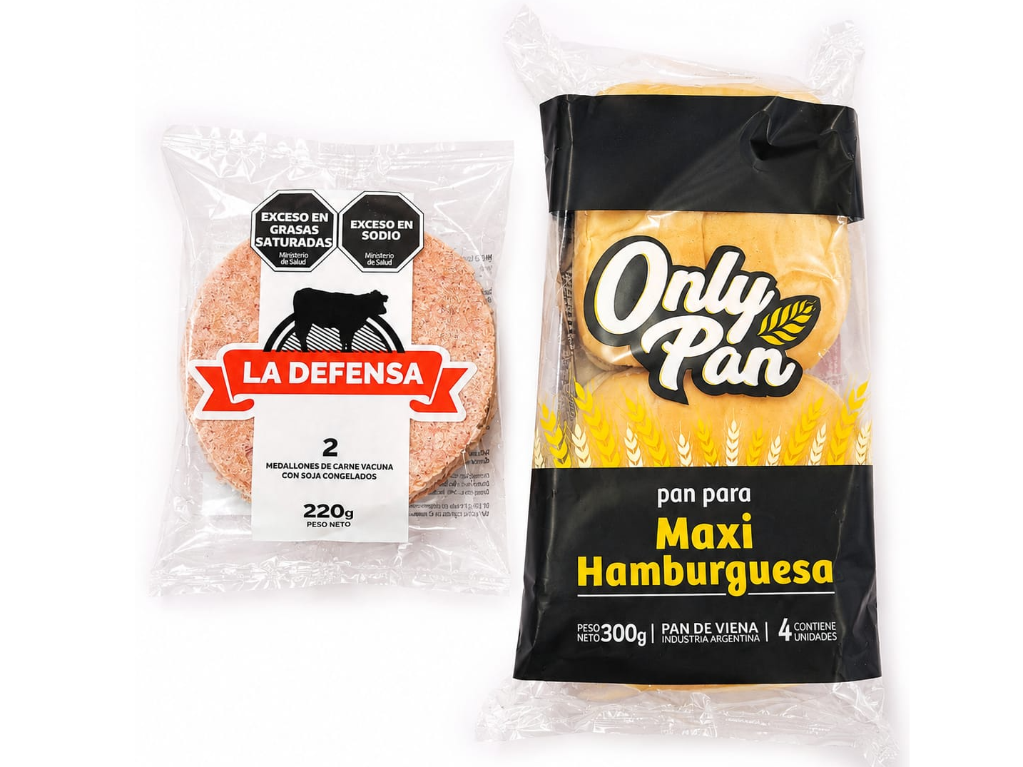 20 Maxihamburguesas de 110gr + Pan + 1 Aderezo