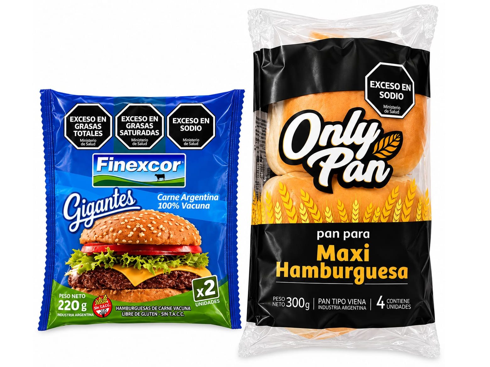40 Maxi Hamburguesas de 110gr  100% carne + Pan + 2 Aderezos