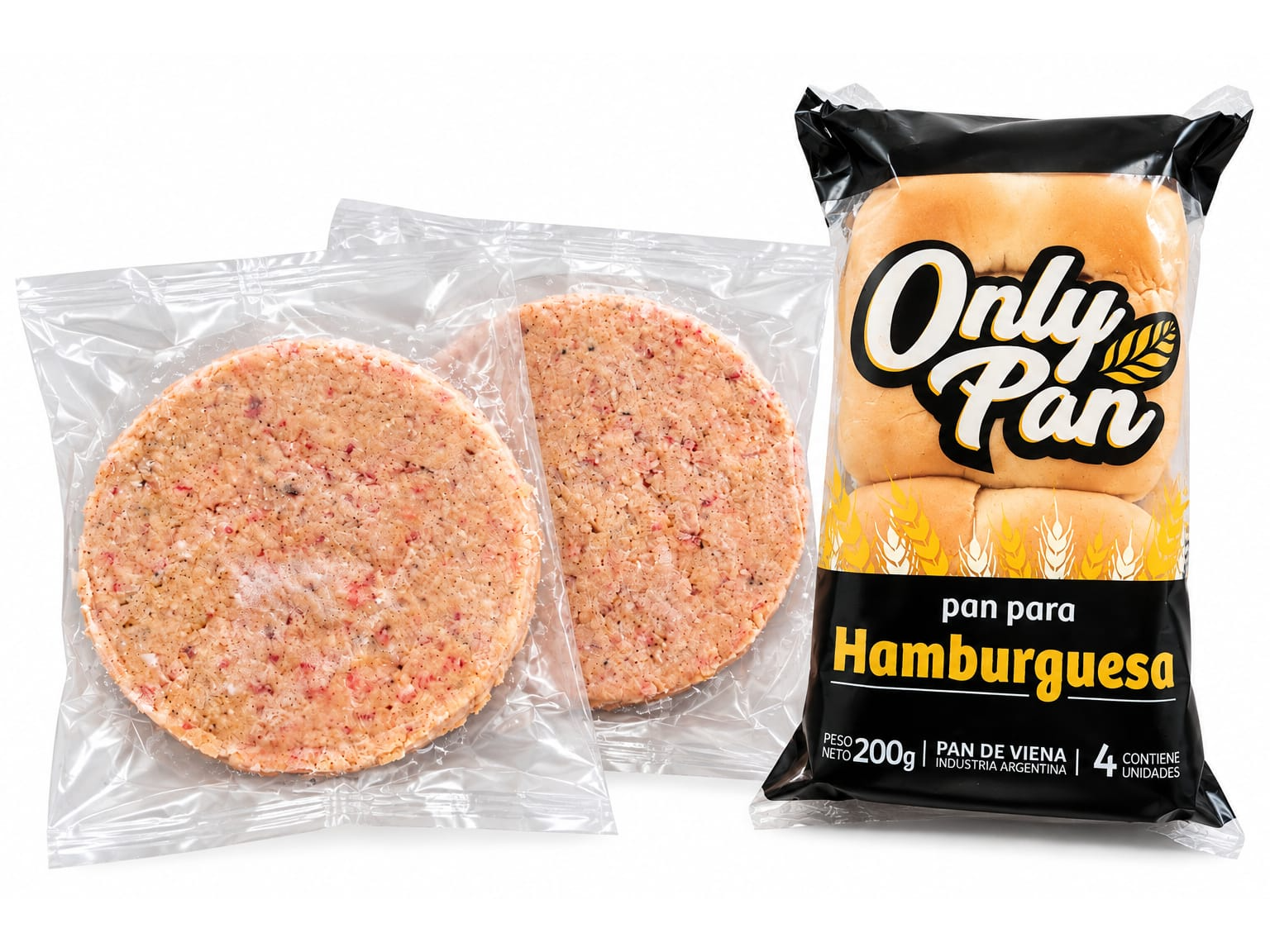 60 Hamburguesas de 65gr + Pan + 2 Aderezos