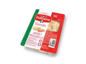 RAVIOLES LA ITALIANA JAMON Y MUZZARELLA X 500
