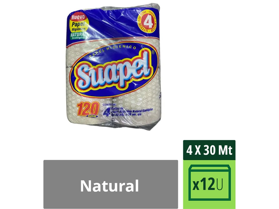 PAPEL HIG SUAPEL NATURAL X 4