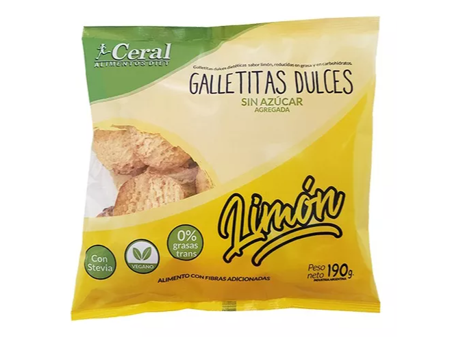 GALLETAS DULCES DE LIMÓN MARCA CERAL