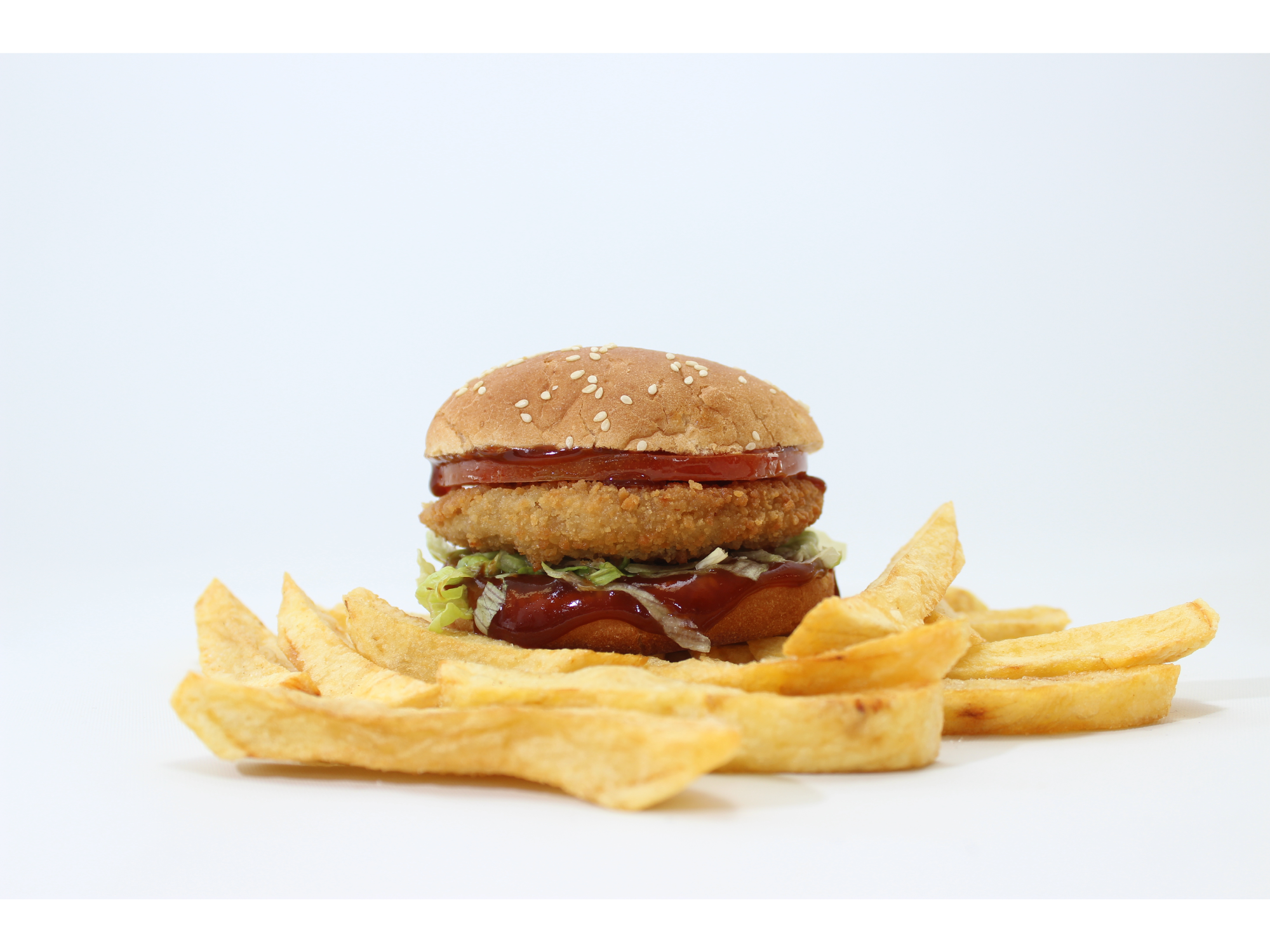 HAMBURGUESA NOT CHICKEN + PAPAS + BEBIDA