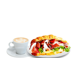 CAFE DOBLE + CROISSANT DE JAMON CRUDO