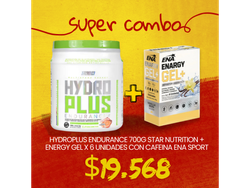 HYDROPLUS ENDURANCE 700 g STAR NUTRITION + ENERGY GEL UVA X 6unidades CON CAFEINA ENA SportS