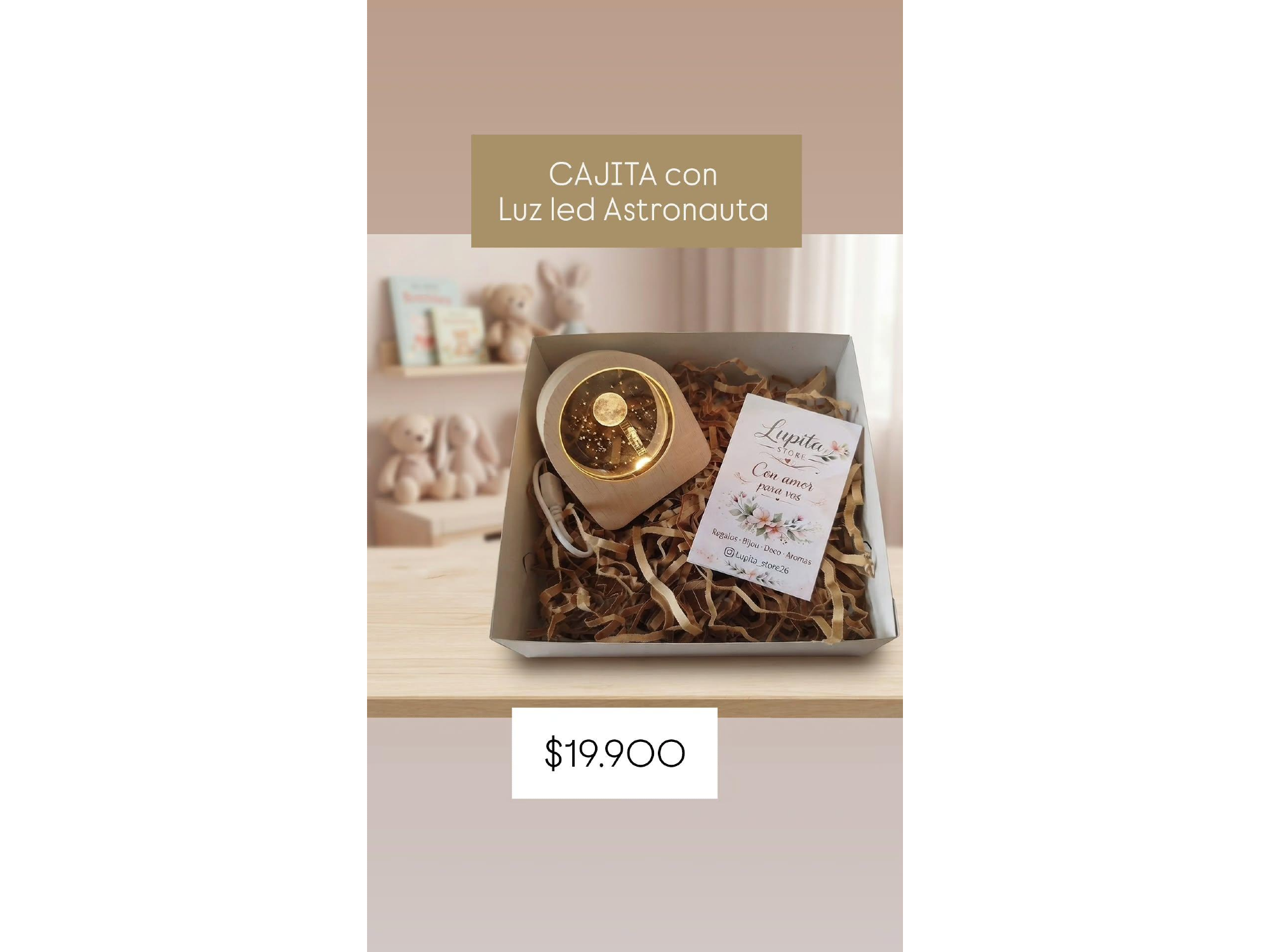 Cajita con Luz led Astronauta