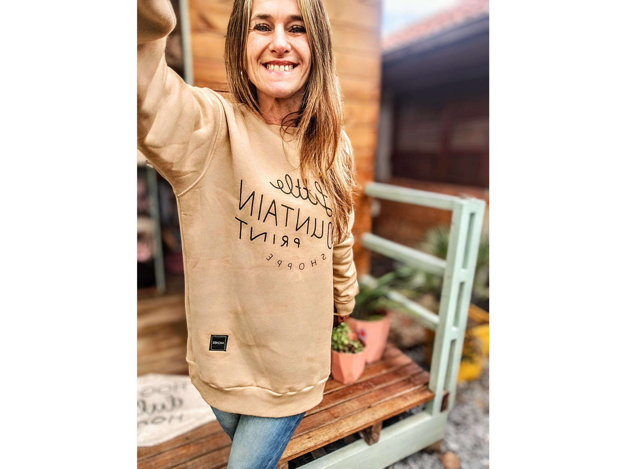 Buzo Beige algodón frizado